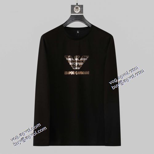 2021秋冬 アルマーニ ARMANI 長袖Tシャツ 2色可選 柔らかい手触り最安値に挑戦 EMPORIO ARMANIブランド コピー
