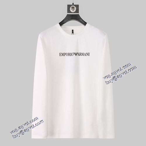 2色可選 長袖Tシャツ 暖かみのある肌触り 人気販売中 EMPORIO ARMANIスーパーコピー 2021秋冬 アルマーニ ARMANI