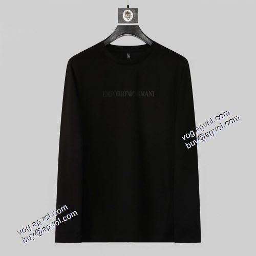 2色可選 長袖Tシャツ 暖かみのある肌触り 人気販売中 EMPORIO ARMANIスーパーコピー 2021秋冬 アルマーニ ARMANI