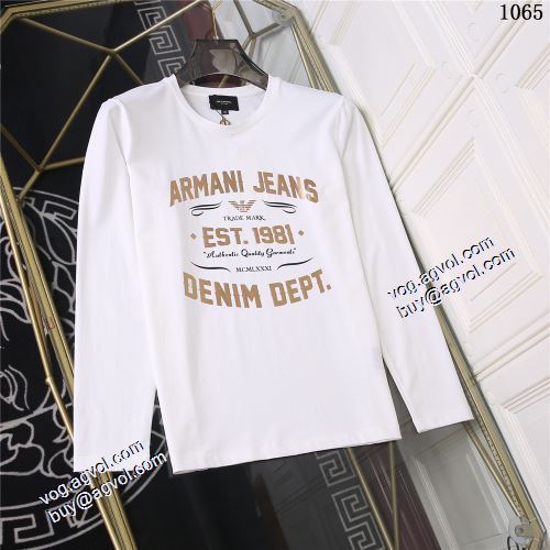 自分らしいスタイリング 長袖Tシャツ 3色可選 EMPORIO ARMANIスーパーコピー 人気新品★超特価★ 2021秋冬 アルマーニ ARMANI