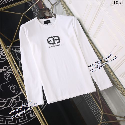 EMPORIO ARMANIコピー 2021秋冬 アルマーニ ARMANI 3色可選 長袖Tシャツ 暖かみのある肌触り着心地抜群
