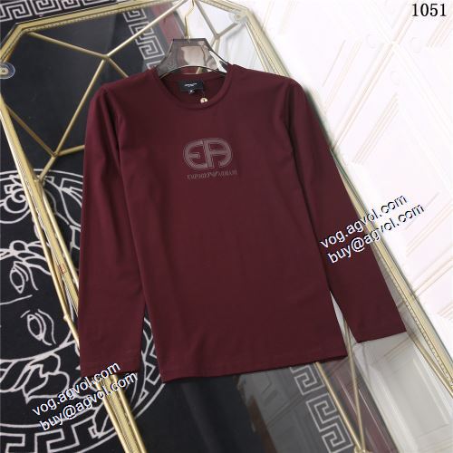 EMPORIO ARMANIコピー 2021秋冬 アルマーニ ARMANI 3色可選 長袖Tシャツ 暖かみのある肌触り着心地抜群