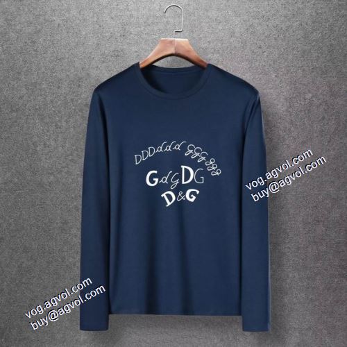 2021秋冬 ドルチェ＆ガッバーナ Dolce&Gabbana 長袖Tシャツ 縦には伸びにくい 着心地抜群 7色可選 ドルチェ&ガッバーナブランド コピー