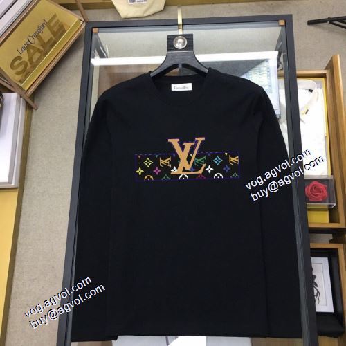 2色可選 柔らかい手触り ルイ ヴィトンコピー 長袖Tシャツ 魅力ファッション 2021秋冬 ルイ ヴィトン LOUIS VUITTON