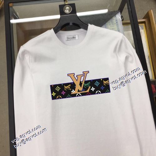 2色可選 柔らかい手触り ルイ ヴィトンコピー 長袖Tシャツ 魅力ファッション 2021秋冬 ルイ ヴィトン LOUIS VUITTON