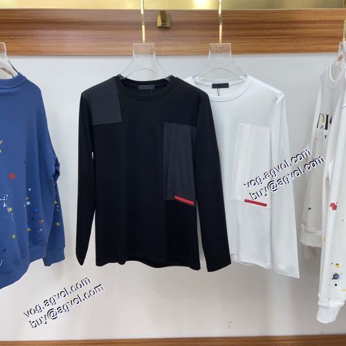 2021秋冬 プラダ PRADA 人気商品登場 プラダブランド コピー 長袖Tシャツ 2色可選 オリジナル