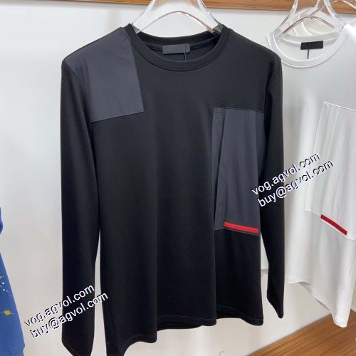 2021秋冬 プラダ PRADA 人気商品登場 プラダブランド コピー 長袖Tシャツ 2色可選 オリジナル