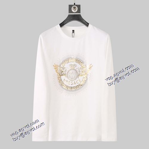 2021秋冬 ヴェルサーチVERSACE 上品上質 ヴェルサーチブランド コピー 長袖Tシャツ 綿/コットン 2色可選