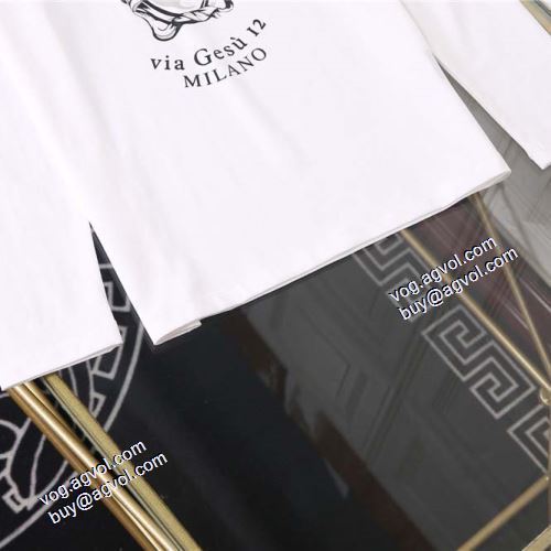 2021秋冬 ヴェルサーチVERSACE 長袖Tシャツ 綿/コットン 2色可選 上品上質 ヴェルサーチブランド コピー