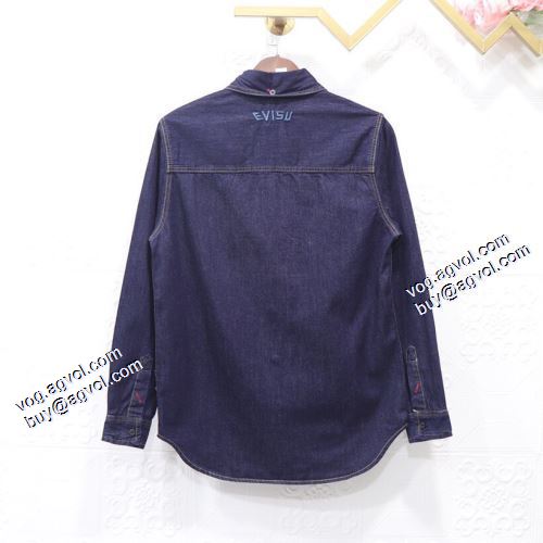 2021秋冬 自分らしいスタイリング エヴィス ブランド コピー 長袖シャツ 最安値に挑戦 エヴィス EVISU 