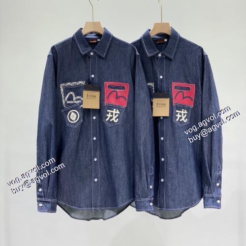 先行販売 デニムジャケット デザイン性の高い 2021秋冬 エヴィス EVISU 2色可選 エヴィス コピー