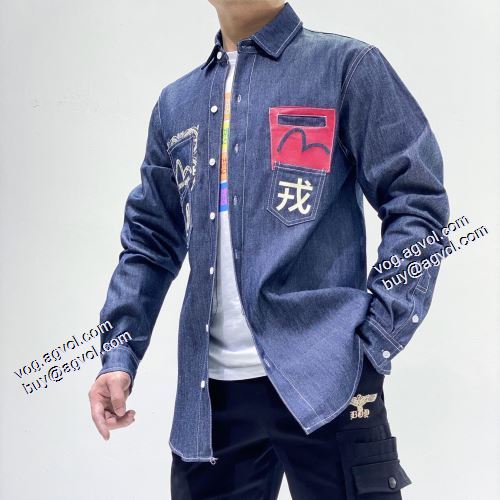 先行販売 デニムジャケット デザイン性の高い 2021秋冬 エヴィス EVISU 2色可選 エヴィス コピー