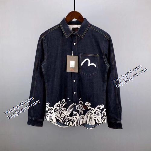 高品質 人気 エヴィス EVISU 縦には伸びにくい デニムジャケット 2021秋冬 エヴィス 偽物ブランド