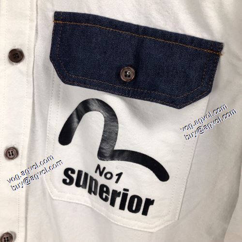スタイリッシュな印象 2021秋冬 エヴィス スーパーコピー 代引 長袖シャツ エヴィス EVISU 高級感ある