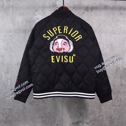 艶やかなコート エヴィス EVISU コート 2021秋冬 エヴィス コピー ブランド 個性的なデザ ダウンベスト