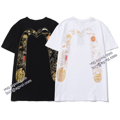 2021春夏 エヴィス EVISU 自分らしいスタイリング Tシャツ 2色可選 エヴィス ブランド コピー 最安値に挑戦