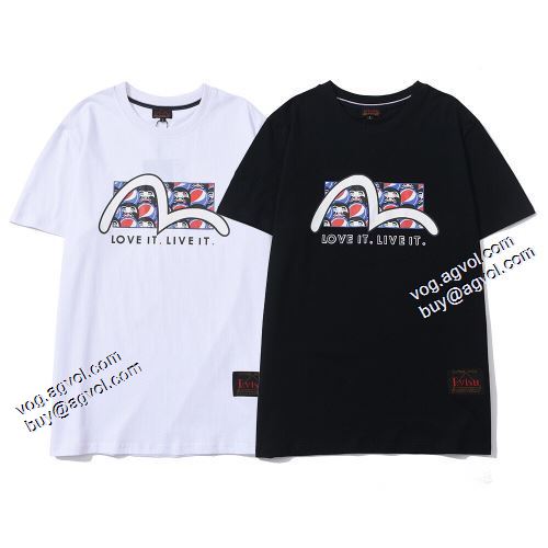 2色可選  先行販売 エヴィス コピー デザイン性の高い Tシャツ 2021春夏 エヴィス EVISU