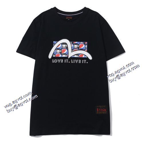 2色可選  先行販売 エヴィス コピー デザイン性の高い Tシャツ 2021春夏 エヴィス EVISU