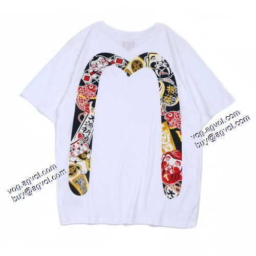 エヴィス ブランド 偽物 通販 カラーラインナップ 2021春夏 2色可選 Tシャツ エヴィス EVISU 豊富なサイズ