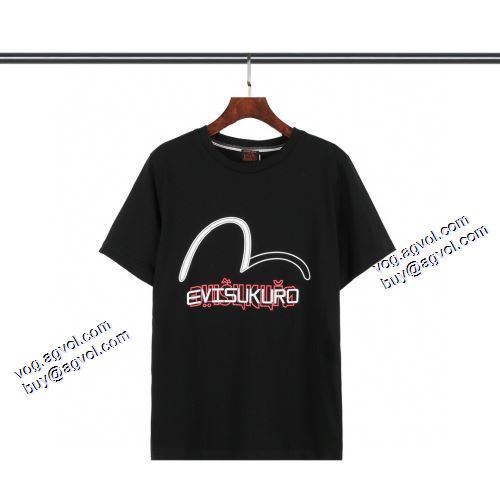 2色可選 カッコいい印象を付ける 2021春夏 Tシャツ エヴィス EVISU 希少価値大！エヴィス コピーブランド