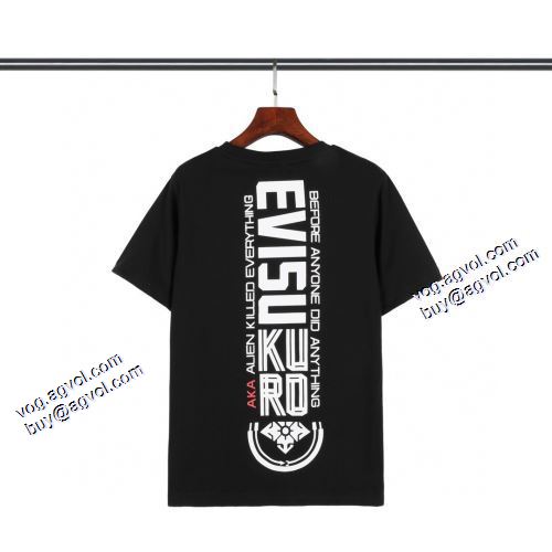 2色可選 カッコいい印象を付ける 2021春夏 Tシャツ エヴィス EVISU 希少価値大！エヴィス コピーブランド