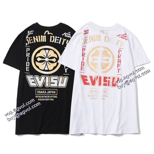 Tシャツ 収縮性のある 2色可選 エヴィス 偽物ブランド 2021春夏 エヴィス EVISU 高品質 人気
