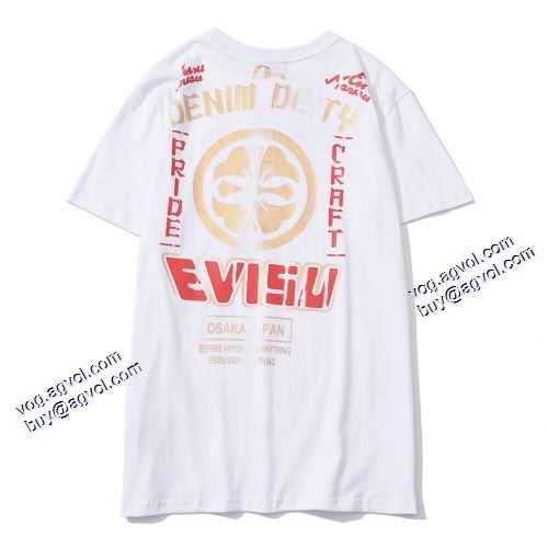 Tシャツ 収縮性のある 2色可選 エヴィス 偽物ブランド 2021春夏 エヴィス EVISU 高品質 人気