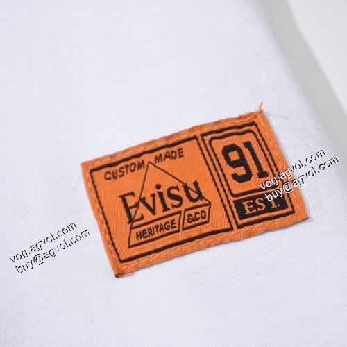 Tシャツ 収縮性のある 2色可選 エヴィス 偽物ブランド 2021春夏 エヴィス EVISU 高品質 人気