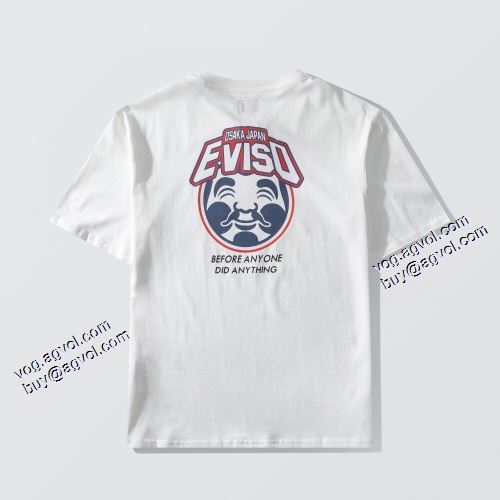 縦には伸びにくい 2021春夏 Tシャツ 綺麗に決まるフォルム！ エヴィス ブランドスーパーコピー 2色可選 エヴィス EVISU