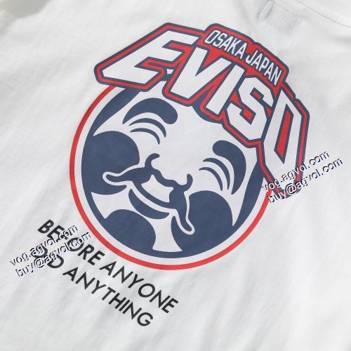 縦には伸びにくい 2021春夏 Tシャツ 綺麗に決まるフォルム！ エヴィス ブランドスーパーコピー 2色可選 エヴィス EVISU