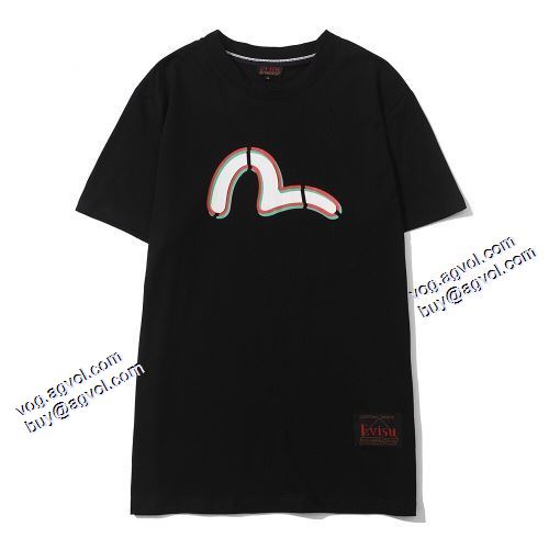 オリジナル 2021春夏 Tシャツ エヴィス EVISU 人気商品登場 エヴィス ブランド 2色可選 スタイリッシュな印象