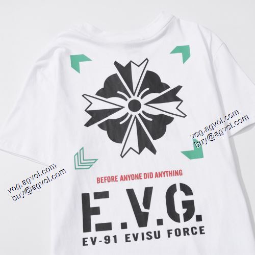 オリジナル 2021春夏 Tシャツ エヴィス EVISU 人気商品登場 エヴィス ブランド 2色可選 スタイリッシュな印象