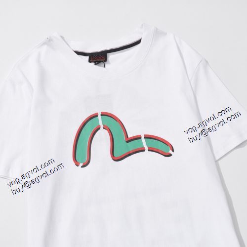 オリジナル 2021春夏 Tシャツ エヴィス EVISU 人気商品登場 エヴィス ブランド 2色可選 スタイリッシュな印象