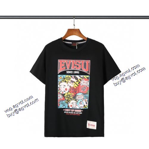 エヴィス コピー 2021春夏 Tシャツ カジュアル 2色可選 エヴィス EVISU 着心地抜群