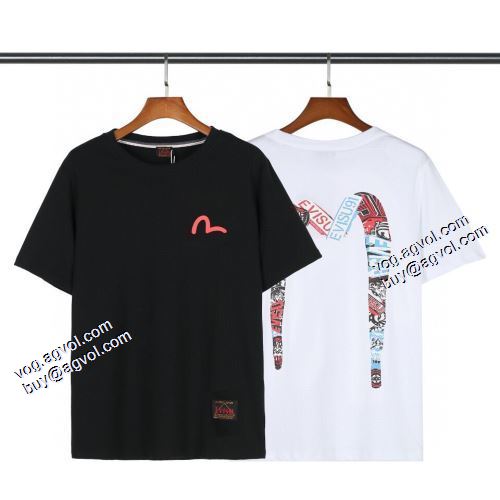 Tシャツ 2色可選 柔らかい手触り 2021春夏 エヴィス EVISU 上品上質