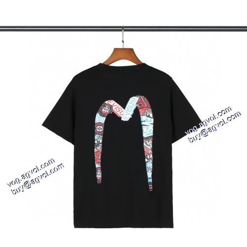 Tシャツ 2色可選 柔らかい手触り 2021春夏 エヴィス EVISU 上品上質