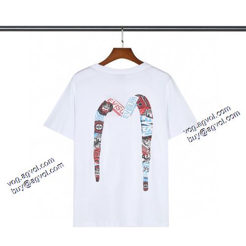 Tシャツ 2色可選 柔らかい手触り 2021春夏 エヴィス EVISU 上品上質