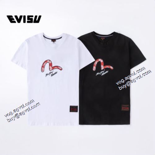 Tシャツ 2021春夏 エヴィス EVISU 優しいフィット感 エヴィス スーパーコピー 激安 2色可選