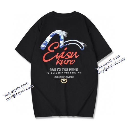 エヴィス コピーブランド 2色可選 Tシャツ 縦には伸びにくい 2021春夏 エヴィス EVISU 人気ブランド