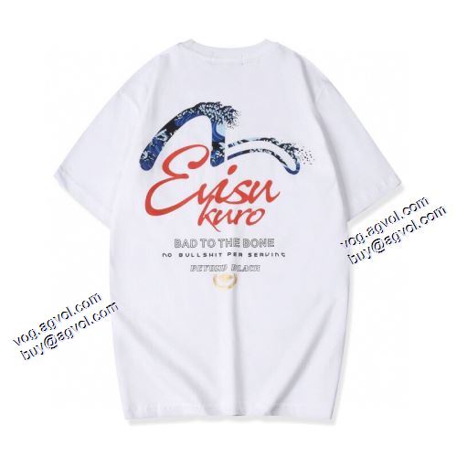 エヴィス コピーブランド 2色可選 Tシャツ 縦には伸びにくい 2021春夏 エヴィス EVISU 人気ブランド