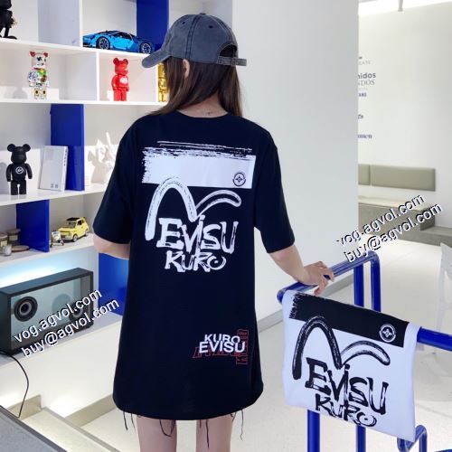 クールビズ 2021春夏 Tシャツ 2色可選 エヴィス EVISU 今買い◎得 エヴィス 偽物ブランド