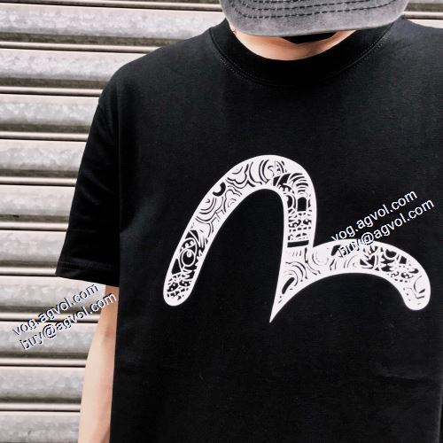 Tシャツ 上品な輝きを放つ形 エヴィス ブランドコピー 2色可選 収縮性のある 2021春夏 エヴィス EVISU