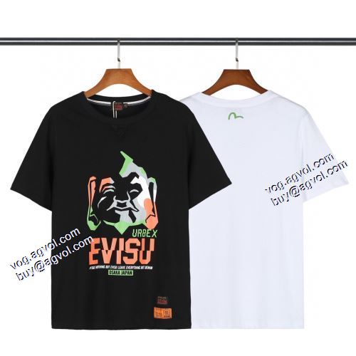耐久性のある エヴィス スーパーコピー 2色可選  優しいフィット感 2021春夏 エヴィス EVISU Tシャツ