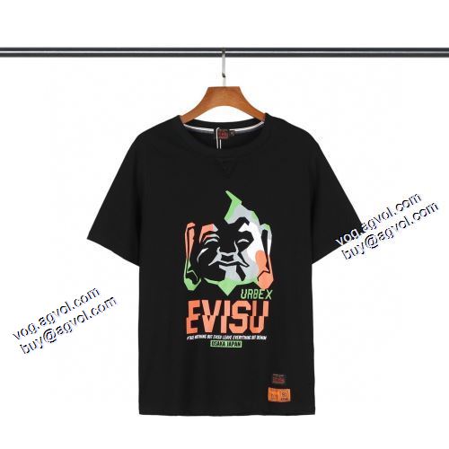 耐久性のある エヴィス スーパーコピー 2色可選  優しいフィット感 2021春夏 エヴィス EVISU Tシャツ
