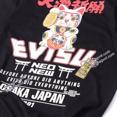 2021春夏 Tシャツ お洒落に魅せる 2色可選 カッコいい印象を付ける エヴィス EVISU エヴィス コピー