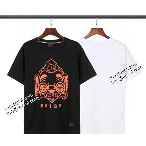 Tシャツ 自然な肌触り スタイリッシュな印象 エヴィス コピー ブランド 2021春夏 エヴィス EVISU 2色可選