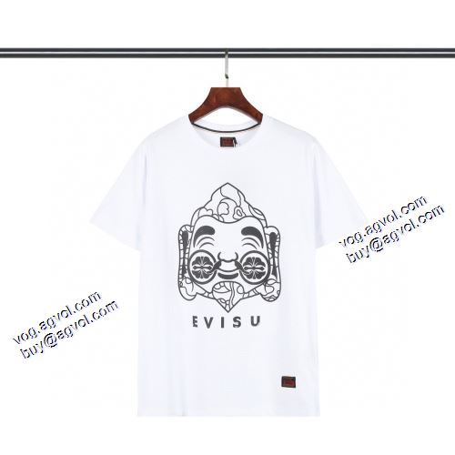 Tシャツ 自然な肌触り スタイリッシュな印象 エヴィス コピー ブランド 2021春夏 エヴィス EVISU 2色可選