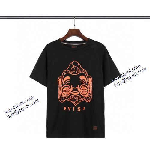 Tシャツ 自然な肌触り スタイリッシュな印象 エヴィス コピー ブランド 2021春夏 エヴィス EVISU 2色可選