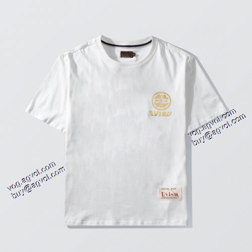 2色可選 肌に馴染みやすい 2021春夏 エヴィス EVISU 大好評 エヴィス ブランド 偽物 通販 Tシャツ