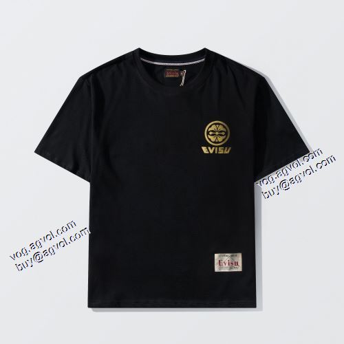 2色可選 肌に馴染みやすい 2021春夏 エヴィス EVISU 大好評 エヴィス ブランド 偽物 通販 Tシャツ